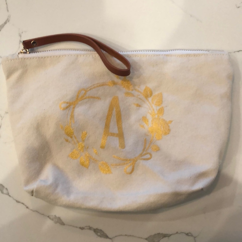 “A” Initial Makeup Bag